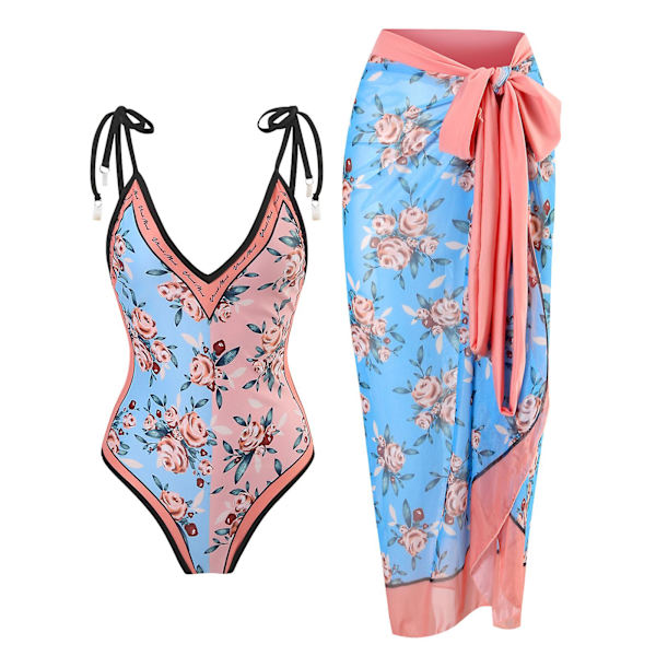 Naisten Yhden Kappaleen Bikini Uimapuku Uima-Asulla Rantamekko Y18（L Pink）