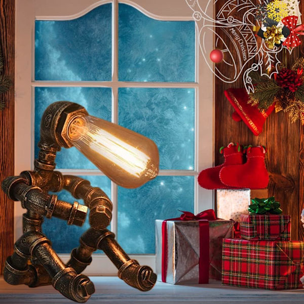 Robot Skrivbordslampa Retro Industriell Skrivbordslampa Kreativ Metalljärn Tu