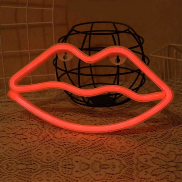 Led Red Lip Neon Night Light Is Suitable For Valentine&#39;s Day Decoration Wedding