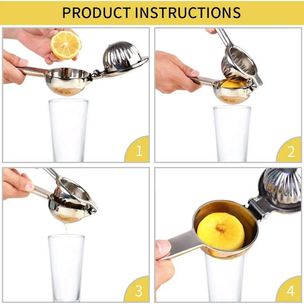 Citruspresser, Presser, Juicepresser, Manuel Citronpresser Citruspresser i Stål Citron Appelsin Andre Frugter Manuel Citruspresser Appelsinpresser