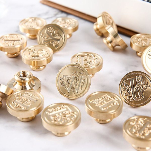 Elite Brass Retro Alphabet Initials Voksforseglingsstempel 26 Bogstaver A-z Voksforseglingsstempel Til Post Dekoration Diy Kortfremstilling (Q)