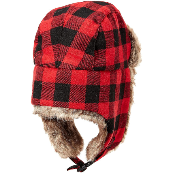 Vinter Øre Klap Trapper Bomber Hat Holder Varm Mænds Vinter Varm Og Vindtæt Fluff Faux Fur Catcher Hat（Rød）