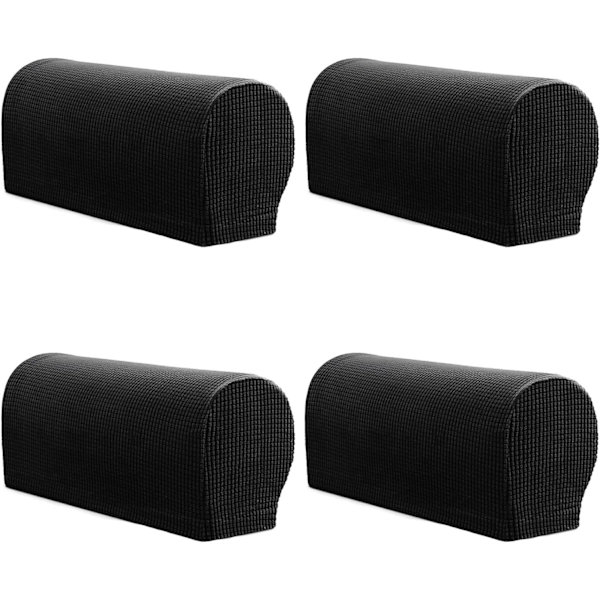 (Svart) Armstödsöverdrag, Set om 4 Stretch Armstöd för Soffa