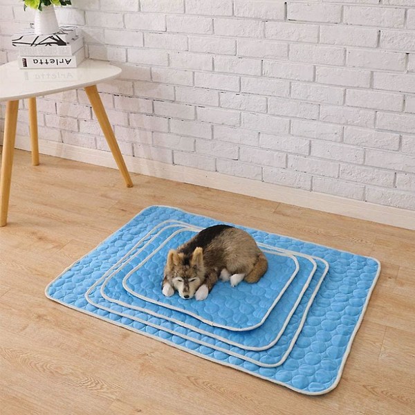 2st blå sommarkylmatta för hundar, katter eller sällskapsdjur, ismatta filt（50*40 cm）