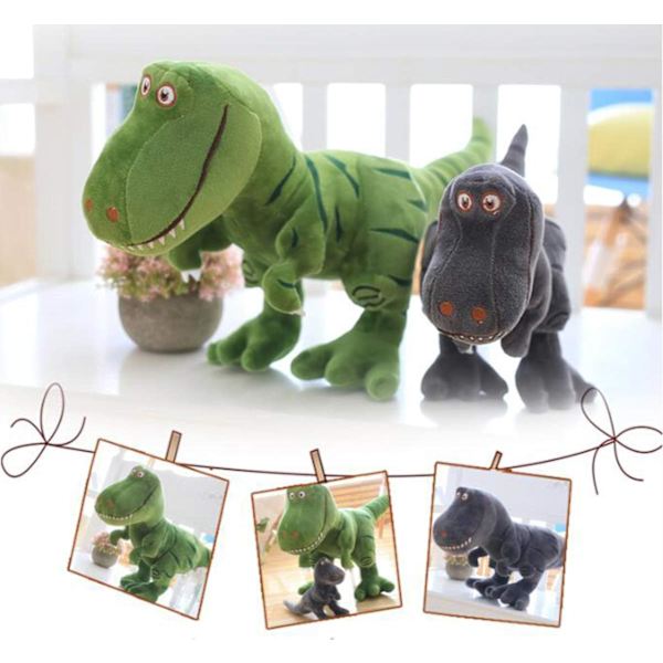 2 stk. Udstoppede Dinosaur Plys Dyr 3D Tegneserie Plys Legetøj T-Rex Tyran