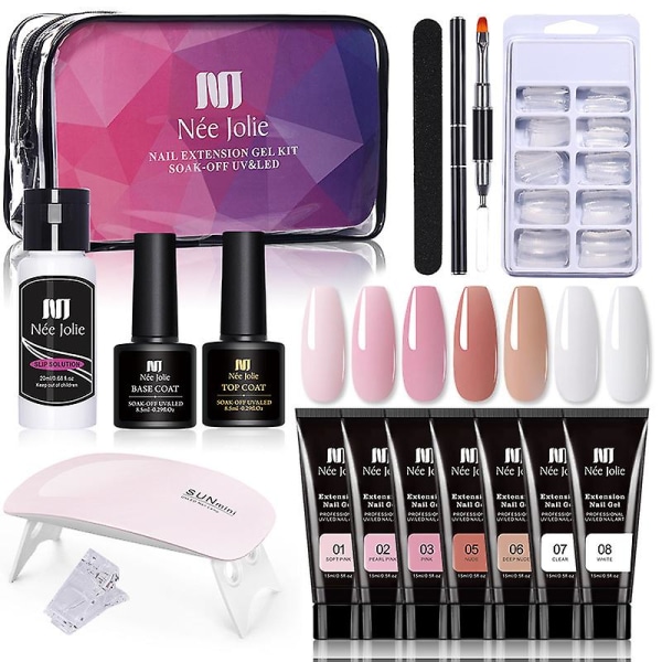 15ml Nagel Extensions Set Nagelform Dubbelsidig Borste Nagel Kristall Extensions Set Nagellack Set