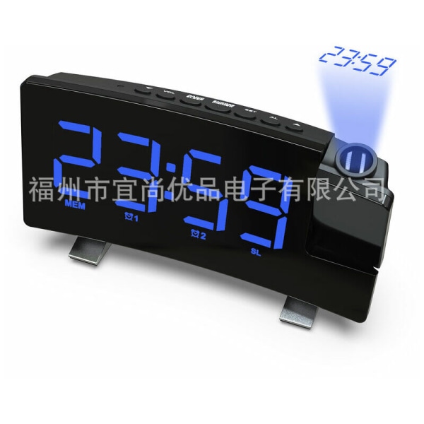 Fet grön radioprojektionsväckarklocka LED-display elektronisk cl