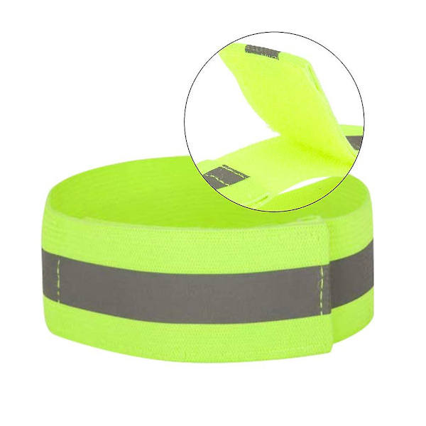 Reflekterende armbånd, 4 stk. Høj synlighed reflekterende armbånd ankelbånd til jogging løb cykling（4*1.5CM）