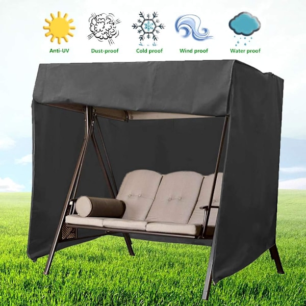Skyddande överdrag för 3-sitsig gunga 220 x 125 x 170 cm 210D Oxfor