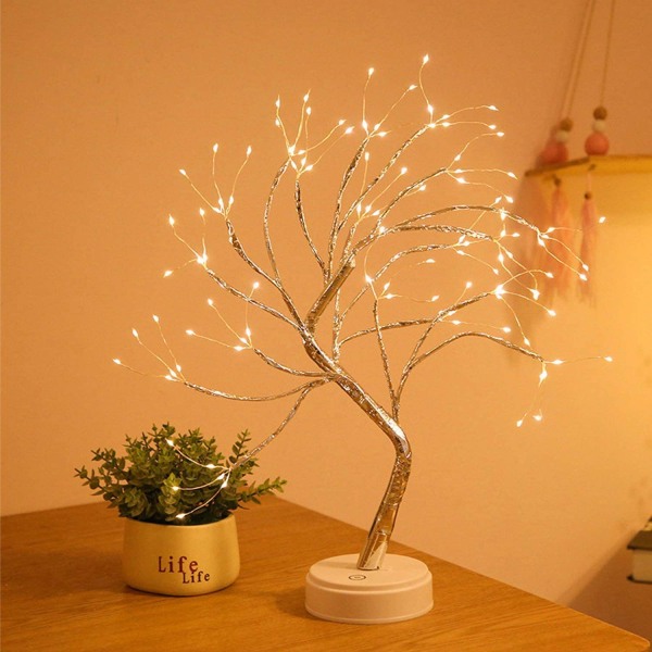 LED trælys Varm hvid USB Bonsai trælys Justerbar gren