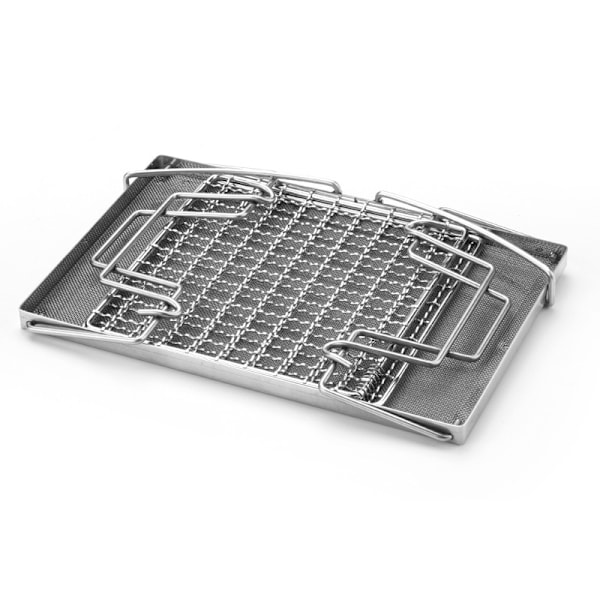 Bærbar Campingovn Toaster i 304 Rustfritt Stål, Mini Håndholdt Camp Stekeovn Stativ Camping Toas