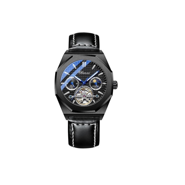 Ohpa-chenxi 8025 automatiske mekaniske armbåndsur, vanntette klokker, svart