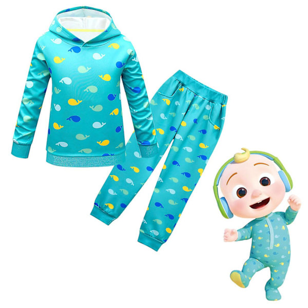 Cocomellon Cosplay Tøj Trøje Hoodie Bukser Sæt（110cm）
