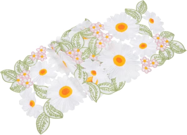 Daisy-brodert løper i bomull og lin