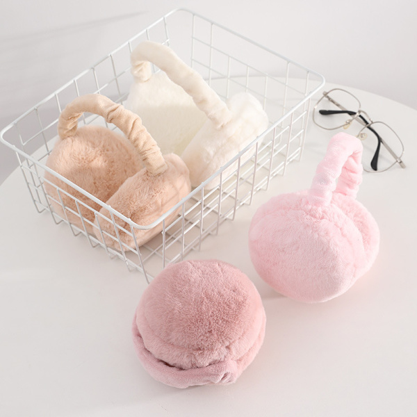 Mjölkvit Fällbara Vinteröronmuffar Unisex Anti Cold Öronmuffar Plu