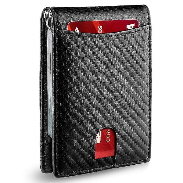 Minimalistisk Slim Wallet til mænd med pengeklips RFID-blokering Frontlomme Læder Mænds Punge