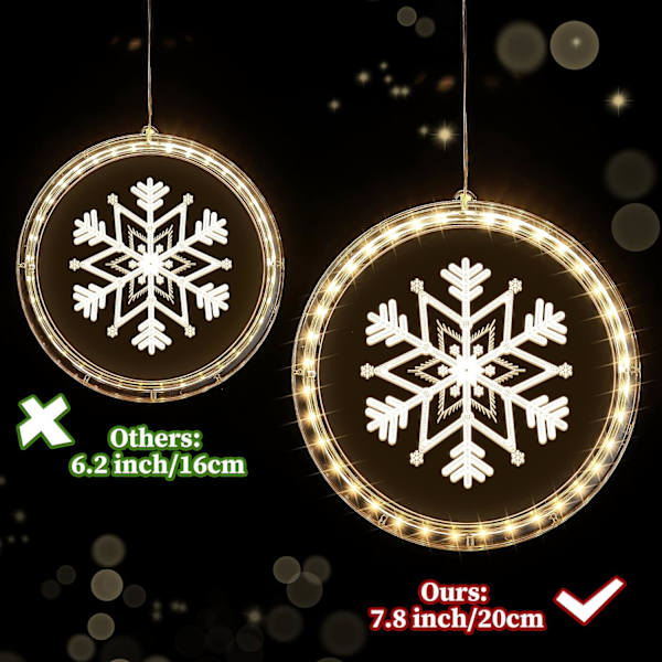 1 st (snöflinga) 3D julgransfönsterlampor Nyhet Hängande lampa I