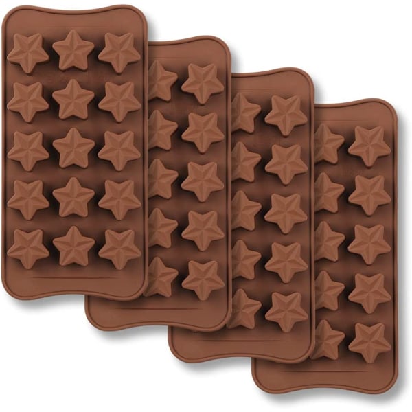 15 Cavity Star Shaped Chocolate Mold, Non Stick Food Grade Silico