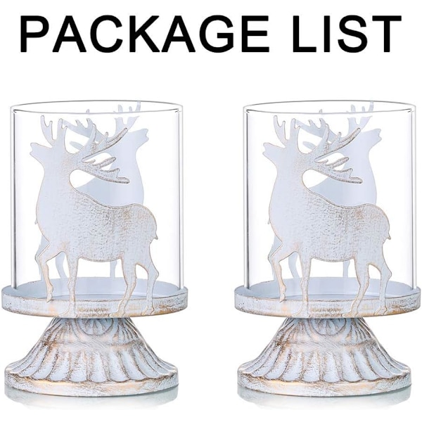 2 Lysestaker Lysestake i Hvit Metall Lysestaker Pillar