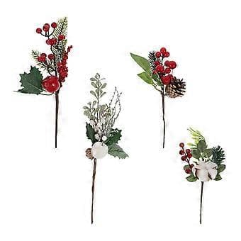 Røde Bærgrener Juledekorasjoner Huseiere Multi 24x10cm Julepynt