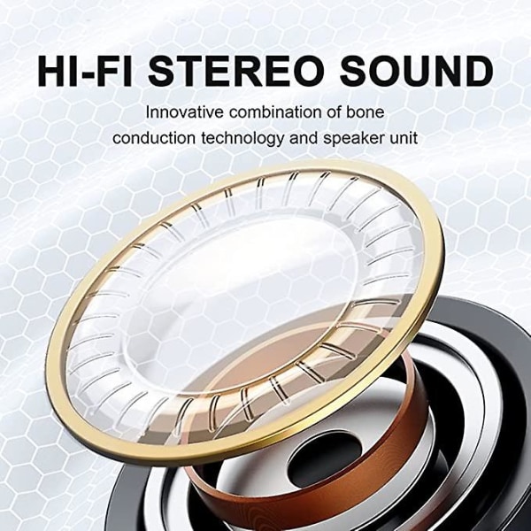 Luujohtavat kuulokkeet, avoimet urheilukuulokkeet mikrofonilla, vedenpitävät Bluetooth-kuulokkeet juoksuun ja ajamiseen (musta)