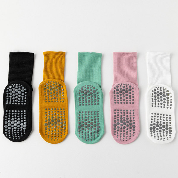 ABS sokker 5 par premium skridsikre sokker til kvinder og mænd 34-41 yoga