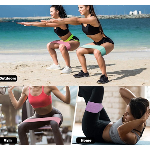 Set med 3 yogapilates gym elastiska yogamotsåndsbälte pull up wo