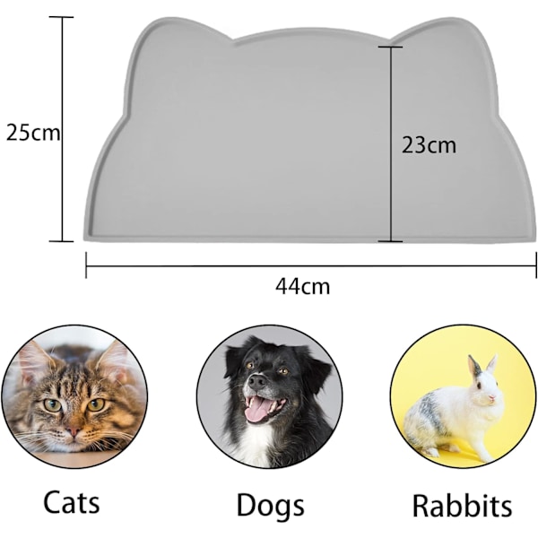 Katt- och hundskålsmatta, halkfri silikonmatta, vattentät husdjursmatningsmatta