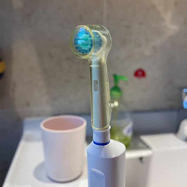 6 st gula skyddande lock för Oral-B tandborsthuvuden, lock för elektriska tandborstar