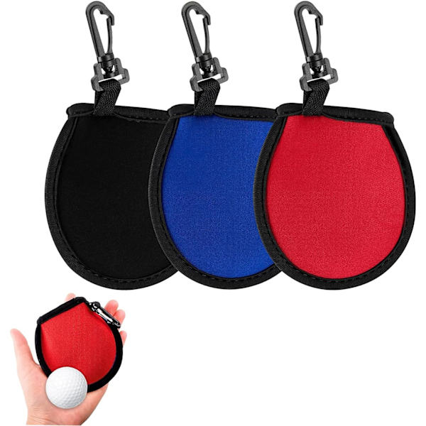 3 kpl golfpallon puhdistuspussi, golfpallon pesupussi, golf