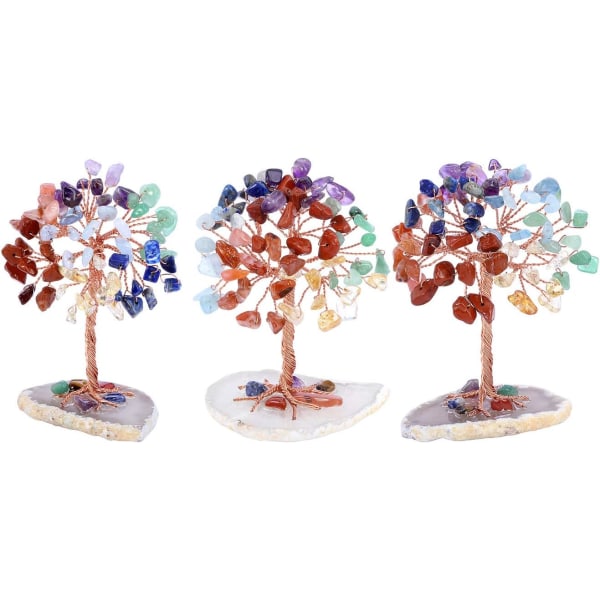 Mini helbredende krystalltre Tumbled Stone Tree of Life Feng Shui Tre