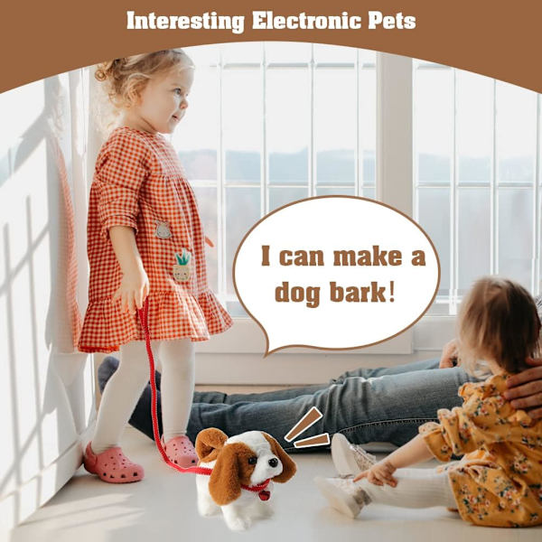 Leksak Valp Elektronisk Interaktiv Plysch Hund för 2-8 År Gamla Bo