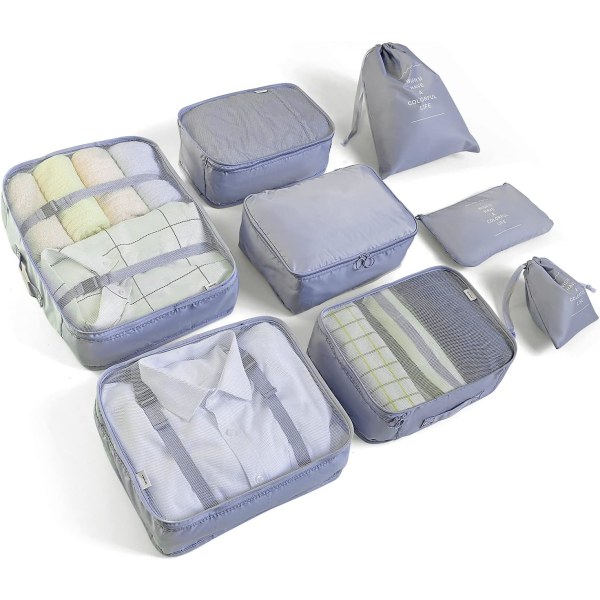 8-i-1 Reisebagasje Organizer Set, Klær Bag, Skobag, Trave