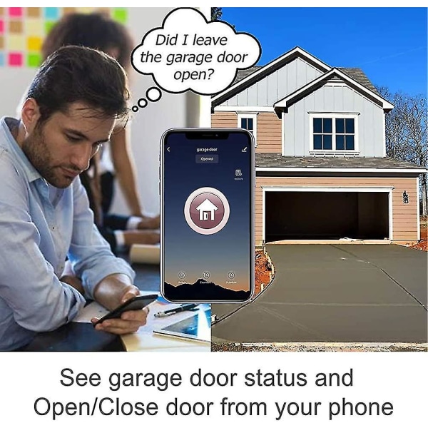 Universell garageportsöppnare, smart wifi-garageströmbrytare timerfunktion för Amazon