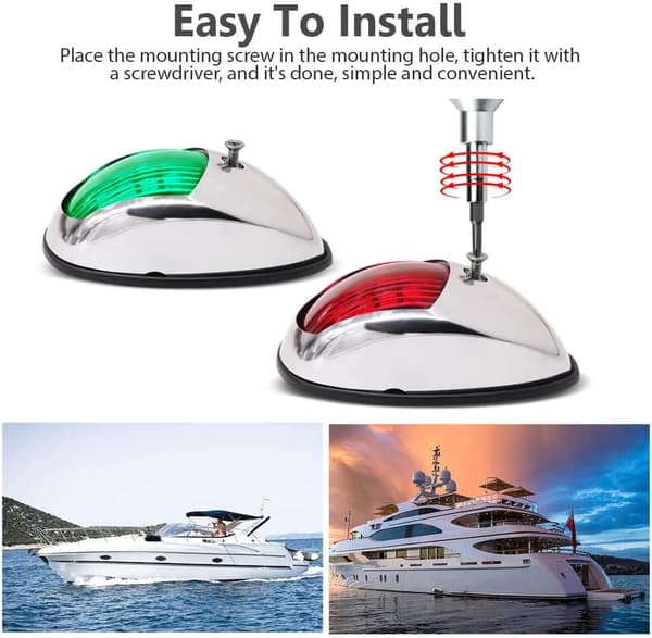 2 stk. LED-bådsnavigationslys, bådbuelys, marinebådsnav