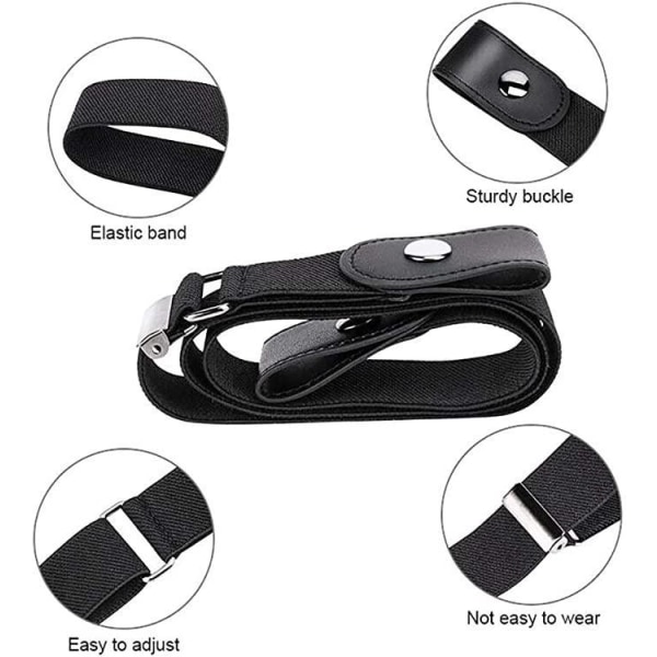 Blue belt Elastic belt without buckle Simple lazy belt