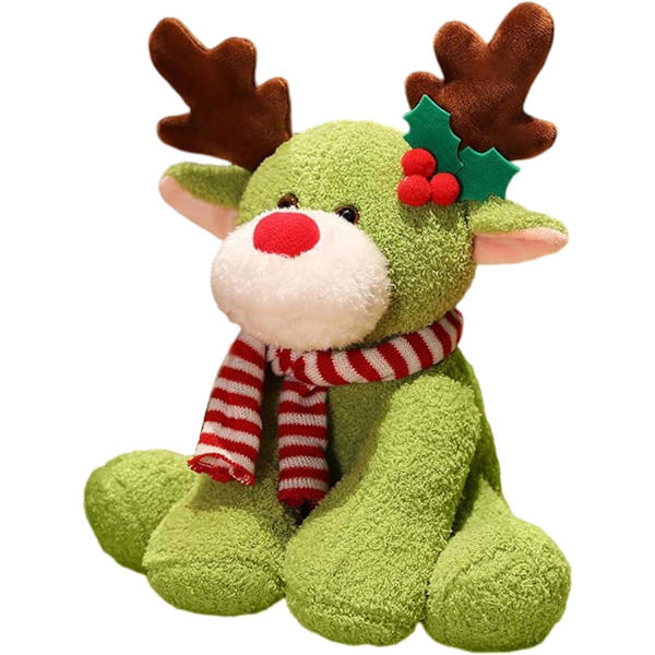 Grønn reinsdyr bamse, 27cm julebamse, jul