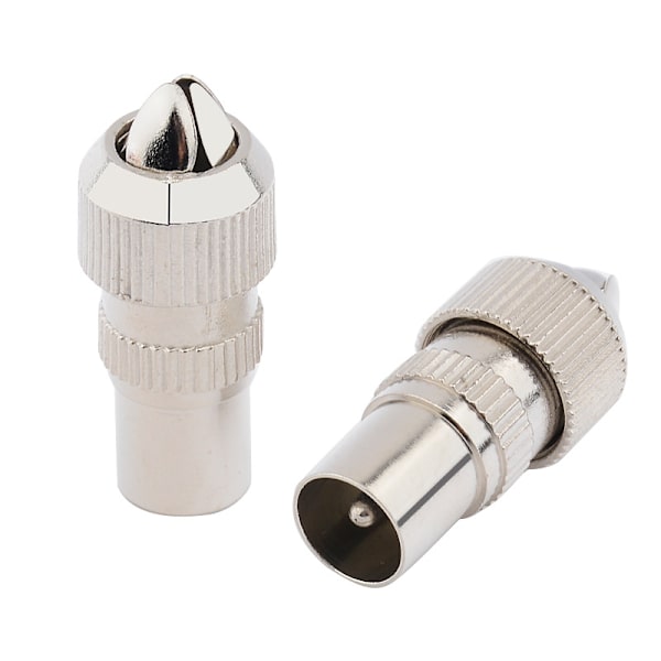 Catv antennehoved hjemmevideo RF ledningsstik bambushoved RF han 9.5 hoved TV-stik (2 stk)