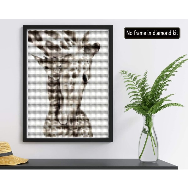 DIY Vuxen Giraffe Diamond Painting Kit, Animal Round Diamond Pain
