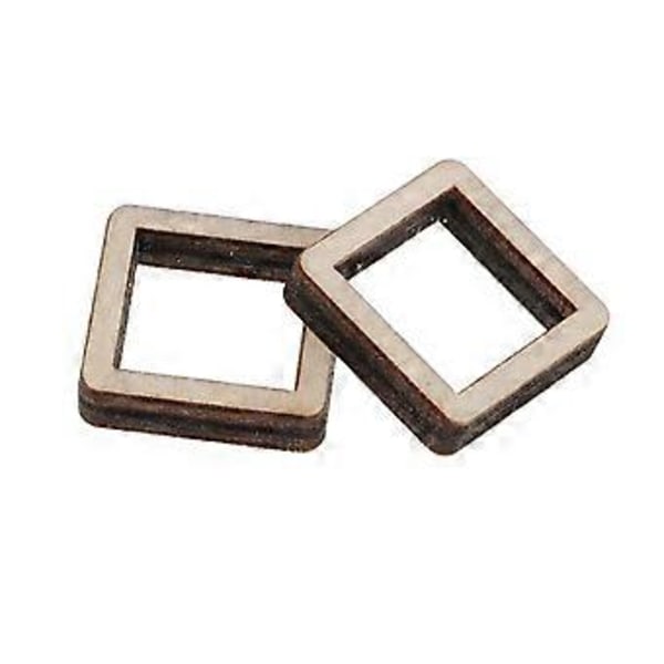 Ufærdige Træ Hule Firkantede Træstykker til Træhåndværk Modelbygning DIY Juletræspynt i Træ 30 Pieces 20x20mm