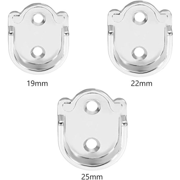 2 x 19mm zinkflanger til bruseforhængsstang, skabskonsoller