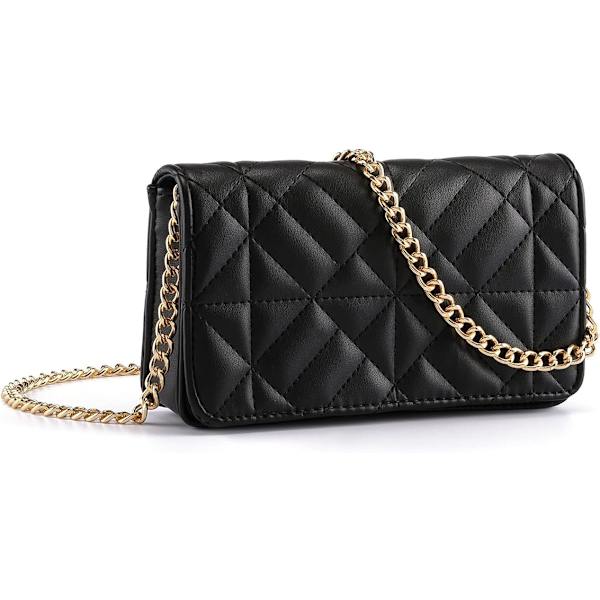 Liten quiltad crossbody-väska för kvinnor axelväska clutch plånböcker