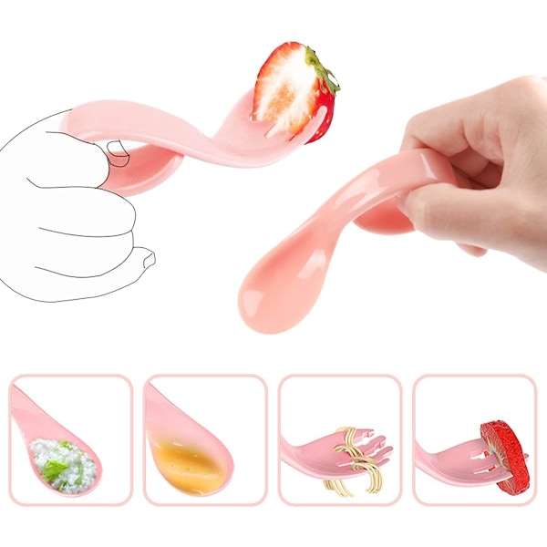 Baby sked och gaffel, ergonomisk bestickset för barn