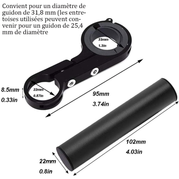 10 cm cykelstyrforlængerforlænger styrbeslag enkelt