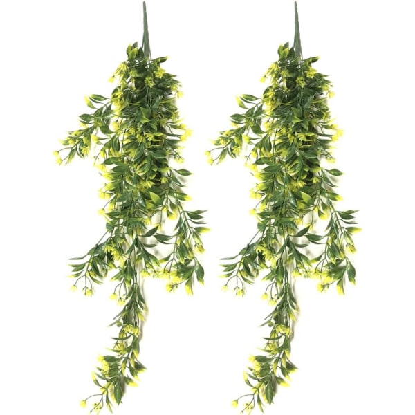 2 st konstgjorda murgröna växter girlang vin konstgjord växt vin girlang för bröllop falska bladverk blommor hem kök trädgård bröllop