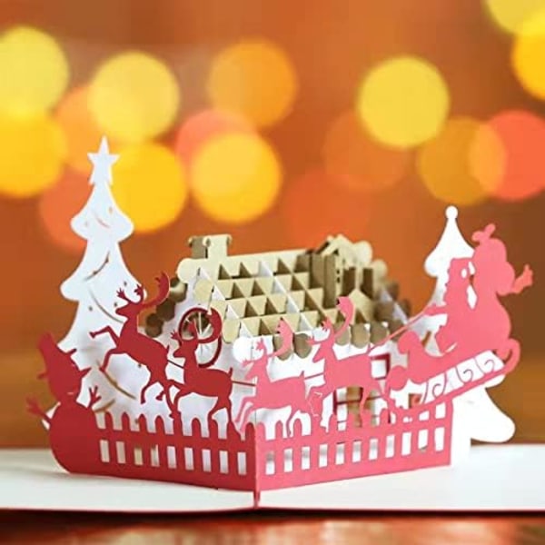 3D Pop-up Christmas Cards - Christmas Postcards - Gifts for Girlf