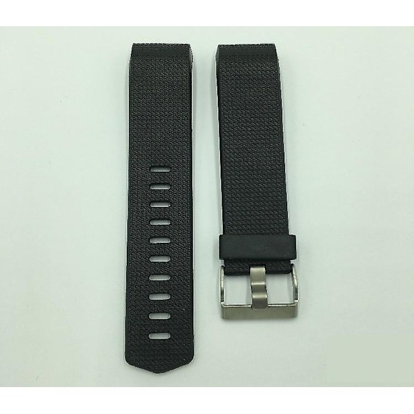 Sport Andningsbart Silikon Armband Band Klocka Tillbehör, 5,5-6,7 Tum, Svart