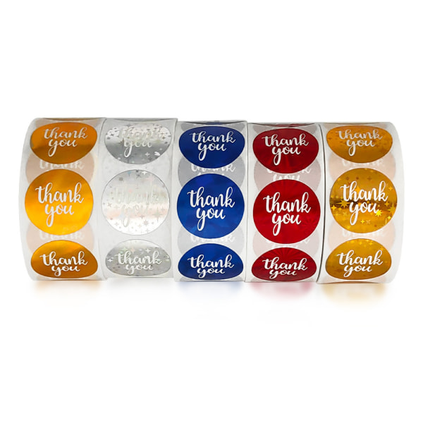 Blue Thank You Stickers with White Text (Blue)