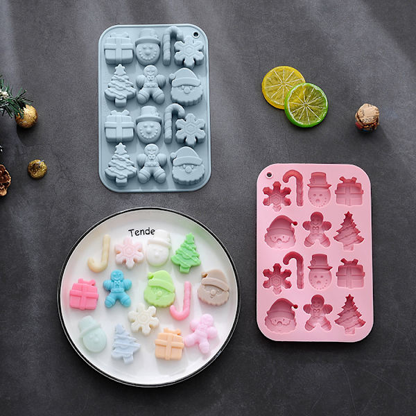 2-pack snögubbe pepparkaksgubbe käppform silikonform