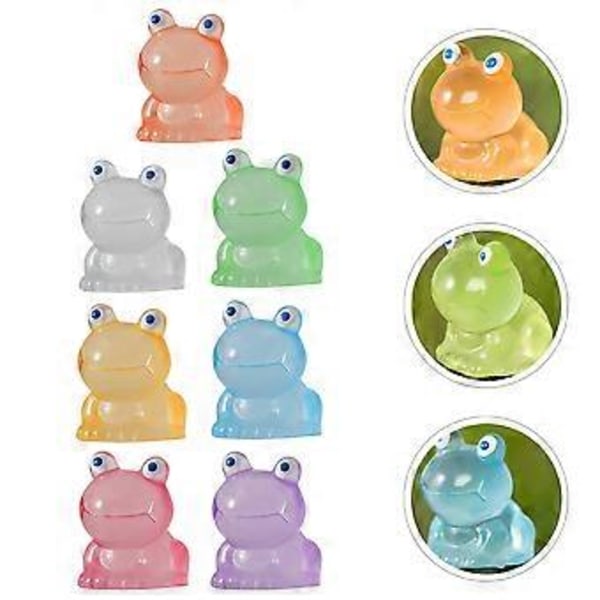 70 stk. Søte Froskefigurer Lysende Resin Miniatyr Froskestatuer Skrivebord Liten Froskedekor